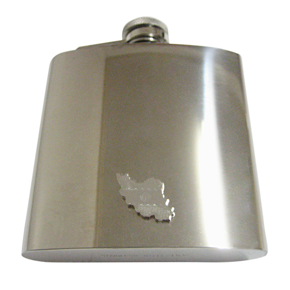 Iran Map Shape and Flag Design 6oz Flask - Picture 1 of 1